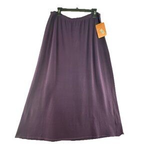 Eileen Fisher Skirt 1X Purple Midi Viscose Crepe Knit Career Office Stretch